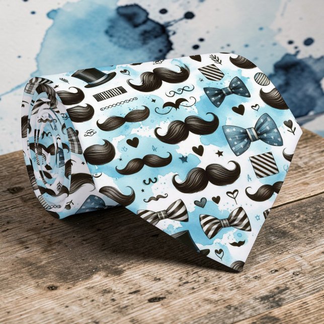 Corbata con Estampado de Bigote Dapper (Subido por el creador)