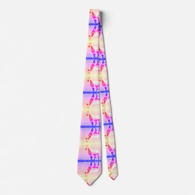 Corbata con estampado de caballo blanco (Anverso)