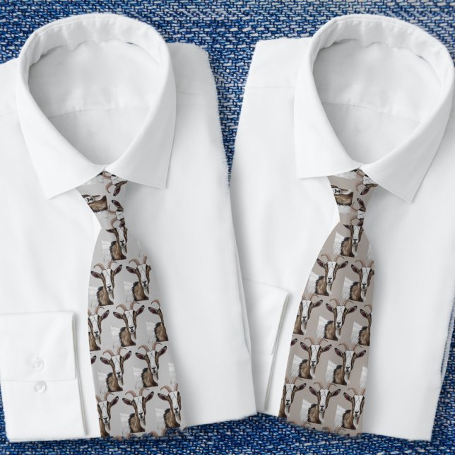 Corbata con estampado de cabras grises (Subido por el creador)