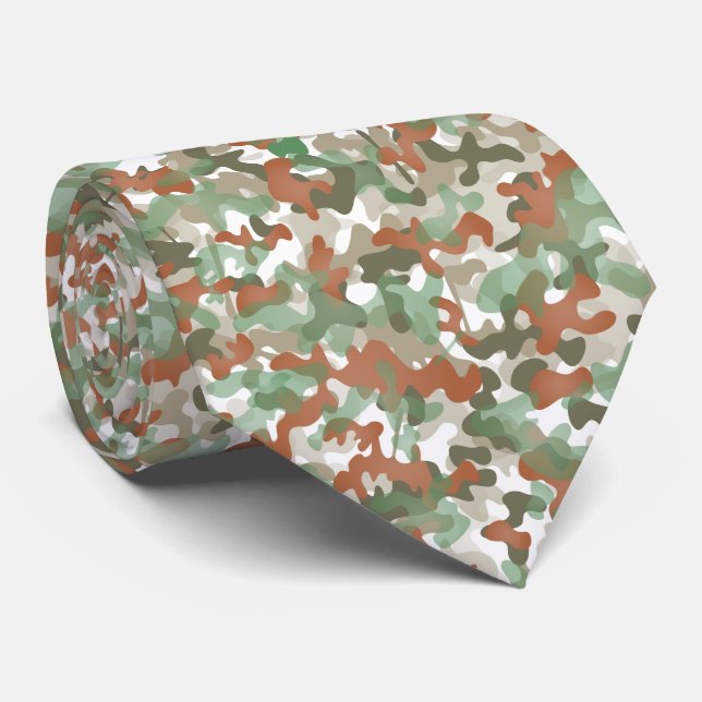 Corbata con estampado de camuflaje en tonos tierra (Enrollado)