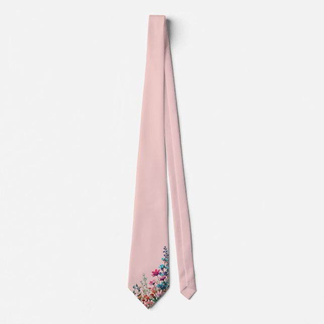 Corbata con estampado de colocación botánica elega (Anverso)