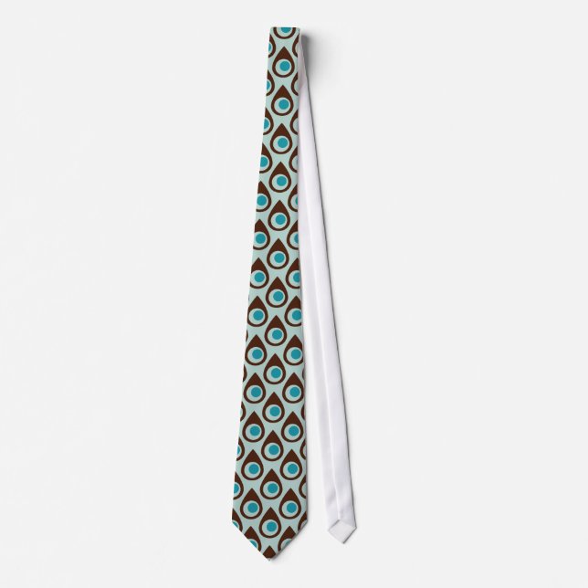Corbata con estampado de cuello azul retro (Anverso)