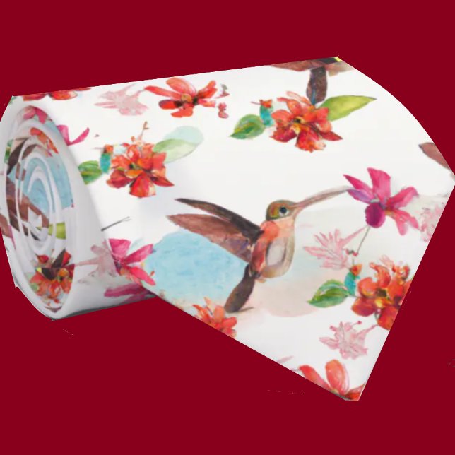 Corbata con estampado de flores de acuarela y coli (Subido por el creador)