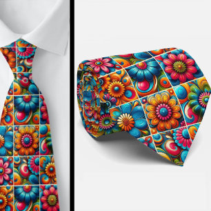 Corbata con estampado de flores Hippie Flower Powe