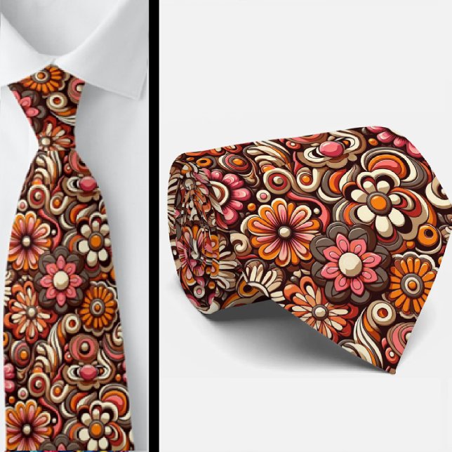 Corbata con estampado de flores Hippie Flower Powe (Subido por el creador)