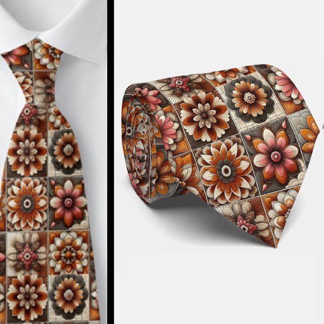 Corbata con estampado de flores Hippie Flower Powe (Subido por el creador)