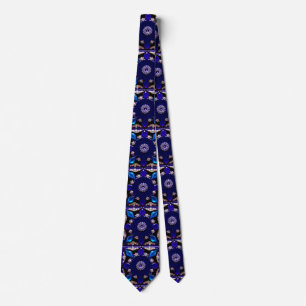 Corbata con estampado de joya azul profundo
