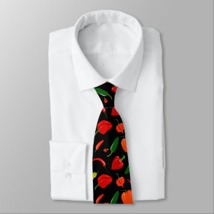 Corbata con estampado de pimientos picantes para h