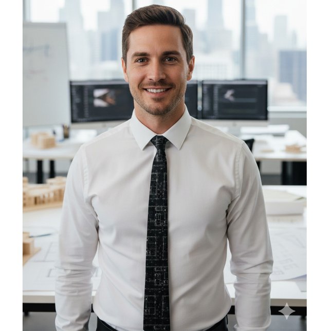 Corbata con Estampado de Plano Arquitectónico para (Subido por el creador)