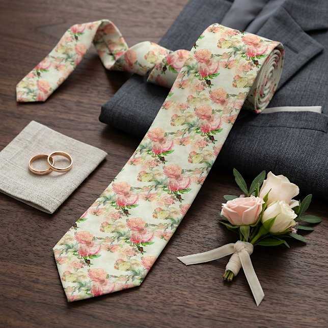 Corbata con Estampado de Rosas Antiguas con Estilo (Subido por el creador)