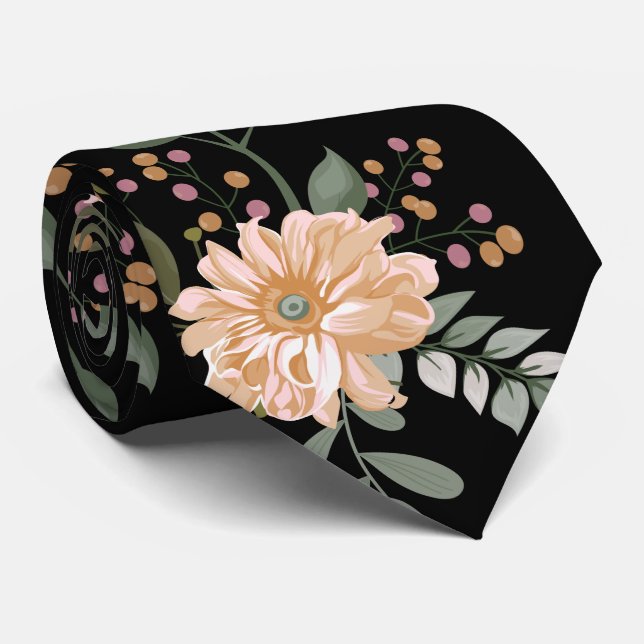 Corbata con Estampado Floral (Enrollado)