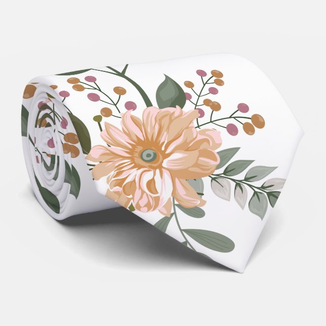 Corbata con Estampado Floral (Enrollado)