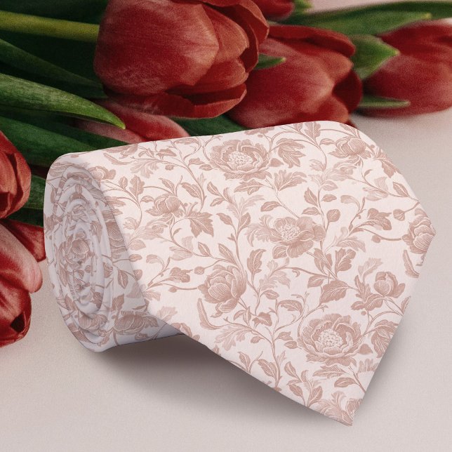 Corbata con estampado floral beige (Subido por el creador)