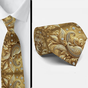 Corbata con Estilo 3D de Paisley de Diamante Blanc