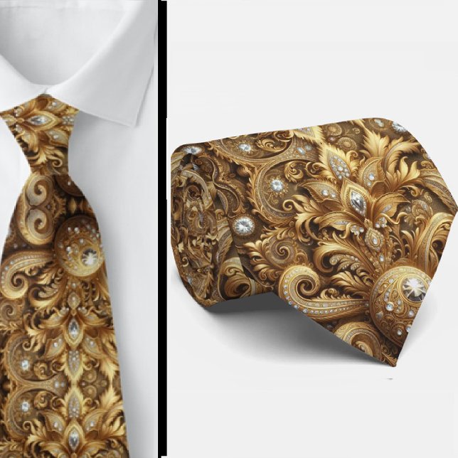 Corbata con Estilo Paisley de Diamante en Blanco y (Subido por el creador)