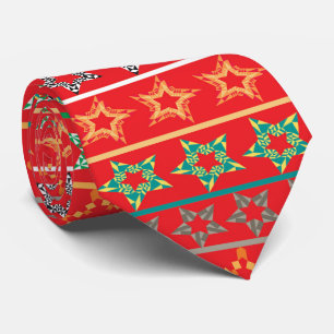 Corbata con estrellas festivas rojas