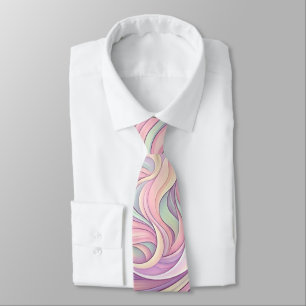 Corbata con fase lunar abstracta en tonos pastel s