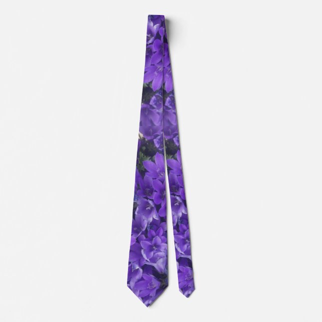 Corbata con Flores de Campanula Moradas (Anverso)