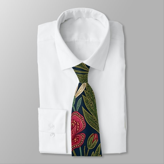 Corbata con flores silvestres indias abstractas (Atado)