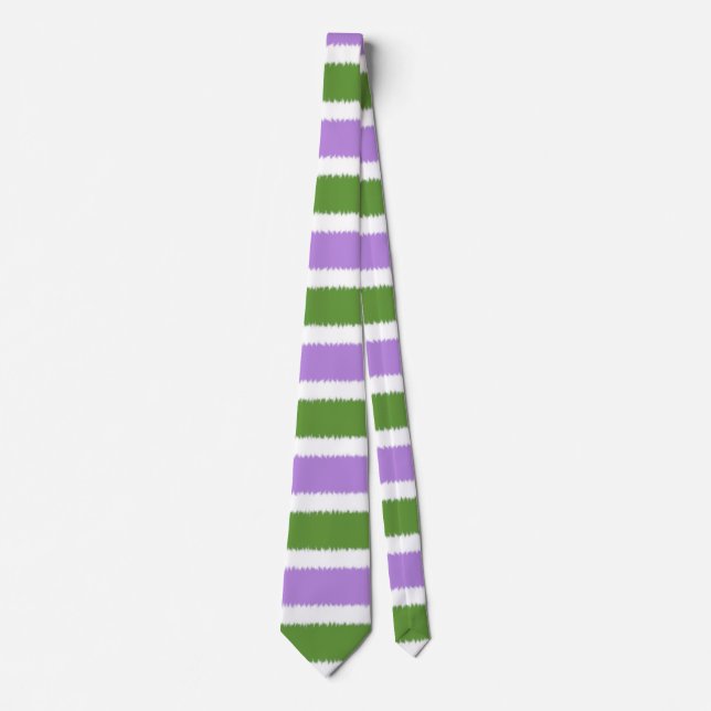 Corbata con franja ancha de bandera genderqueer (Anverso)