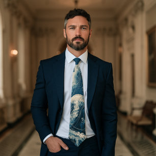 Corbata con grabado vintage de medusa científica