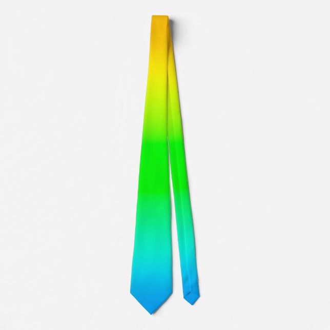 Corbata con gradiente amarillo verde azul vibrante (Anverso)