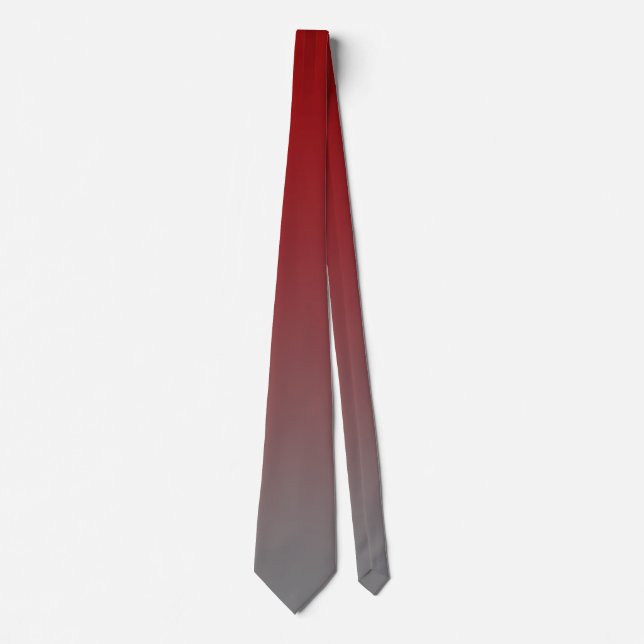 Corbata con gradiente de rojo a gris elegante ombr (Anverso)