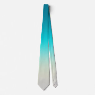 Corbata con gradiente de turquesa a blanco