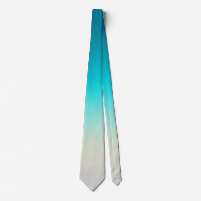 Corbata con gradiente de turquesa a blanco (Anverso)