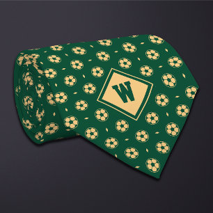 Corbata con Icono de Balón de Fútbol Green Gold
