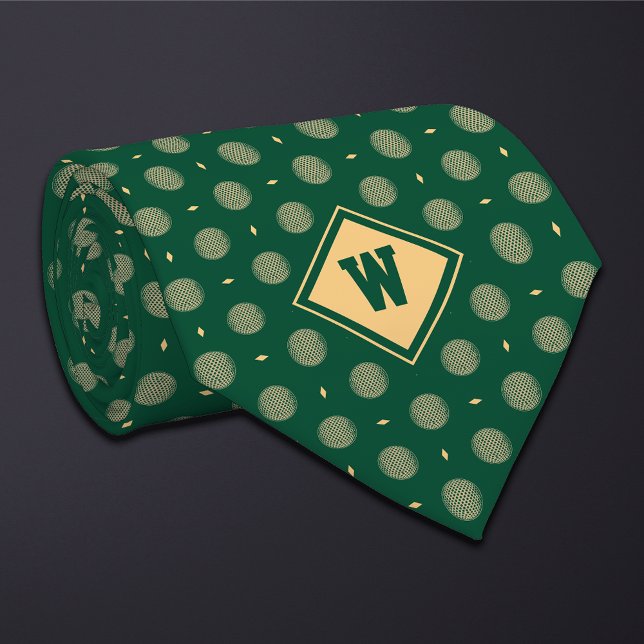 Corbata con Icono de Pelota de Golf Green Gold (Subido por el creador)