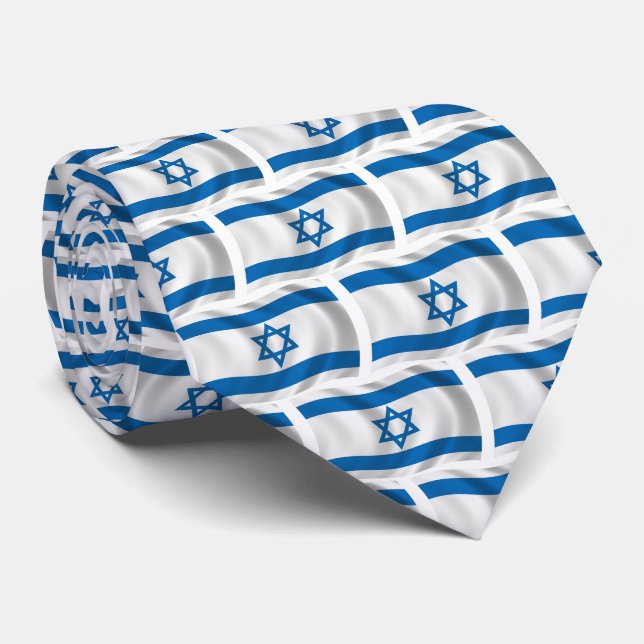 Corbata con la bandera de Israel (Enrollado)