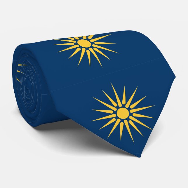 Corbata con la bandera de Macedonia, Grecia (Enrollado)