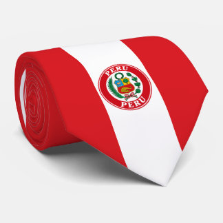 Corbata con la bandera de Perú, corbata elegante c