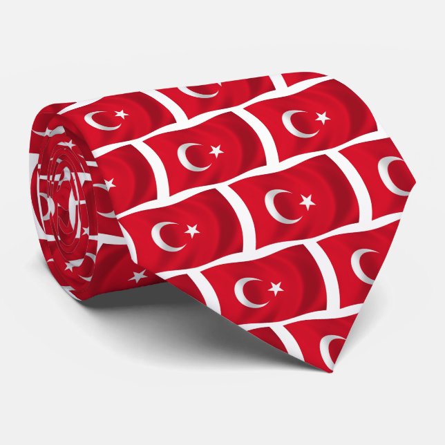Corbata con la bandera de Turquía (Enrollado)