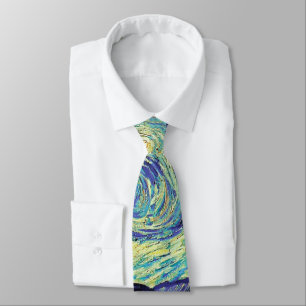 Corbata con la pintura Noche estrellada de Van Gog