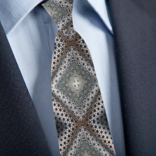 Corbata con lunares marrones azules plateados en d
