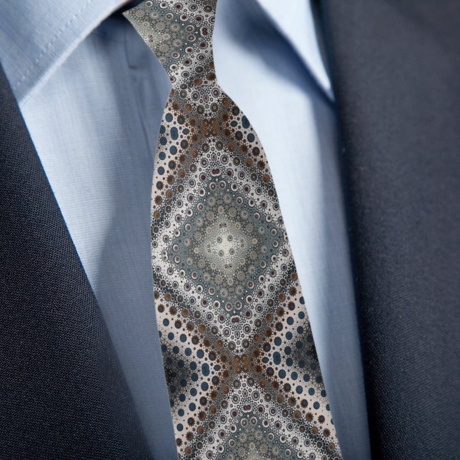 Corbata con lunares marrones azules plateados en d (Subido por el creador)