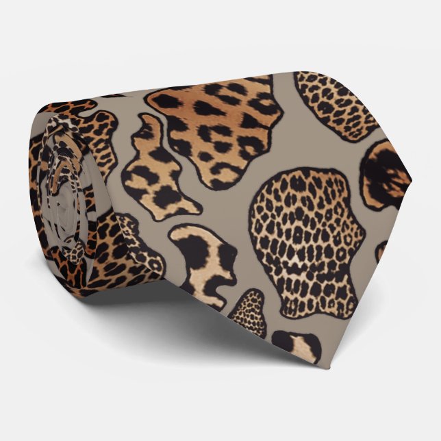 Corbata con manchas de leopardo lindo (Enrollado)
