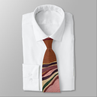 Corbata con mapa topográfico de canela y ciruela a