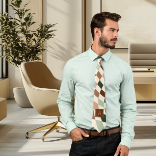 Corbata con Monograma de Cuadro Sinclinal Neutro
