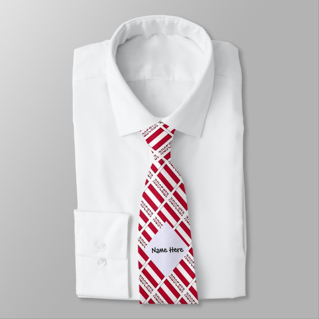 Corbata con mosaico de bandera austriaca y nombre (Atado)