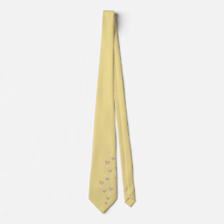 Corbata con Motivo de Corazón Amarillo Suave