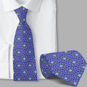 Corbata con patrón artístico azul oscuro moderno