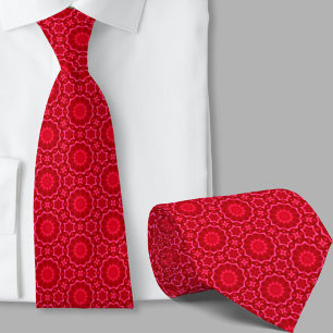 Corbata con patrón artístico rojo moderno
