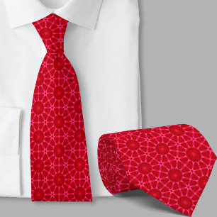 Corbata con patrón artístico rojo moderno