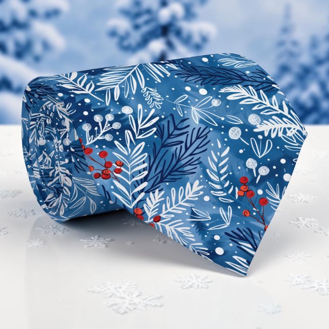 Corbata con patrón azul de invierno estacional (Subido por el creador)