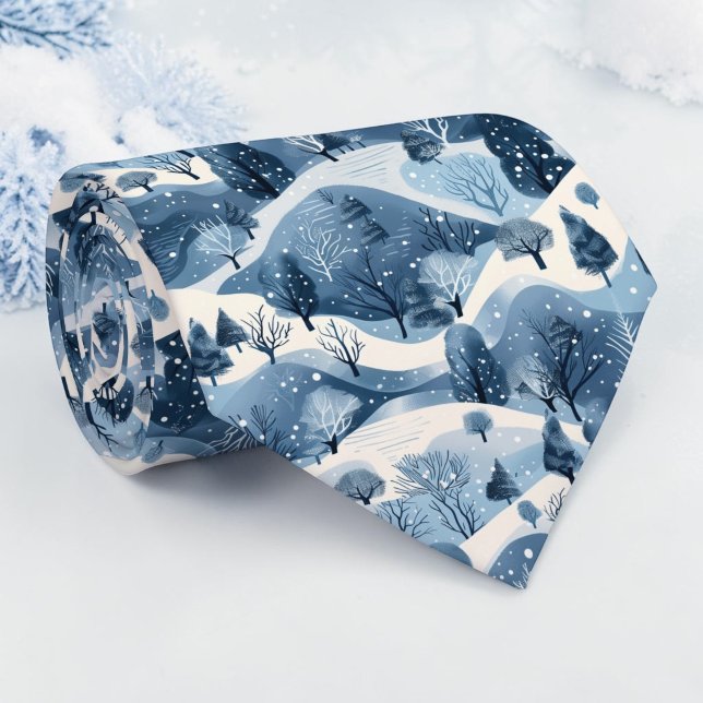 Corbata con patrón azul de invierno estacional (Subido por el creador)