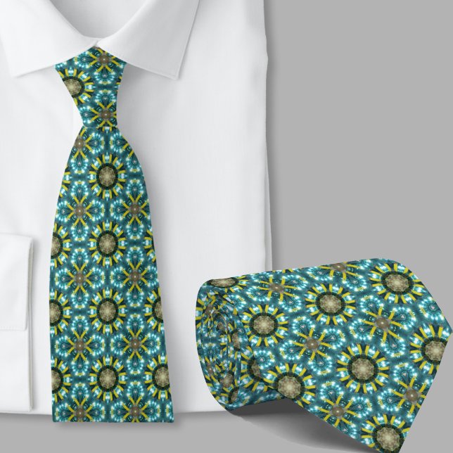 Corbata con patrón azul teal artístico moderno (Subido por el creador)