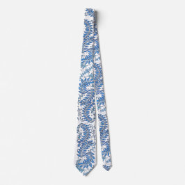 Corbata con patrón azul y blanco